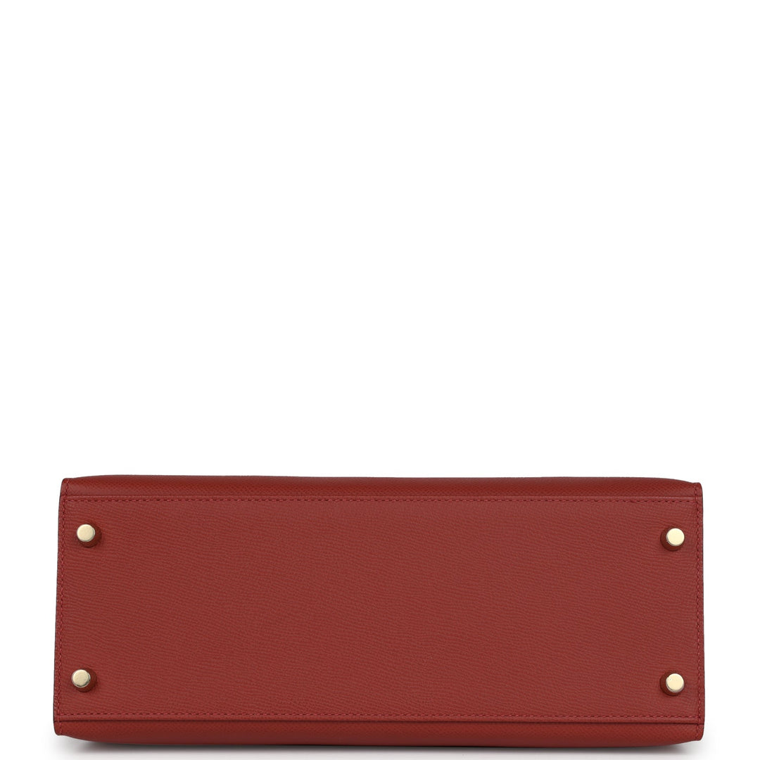 Hermes Kelly Sellier 28 Rouge Venitien Epsom Gold Hardware