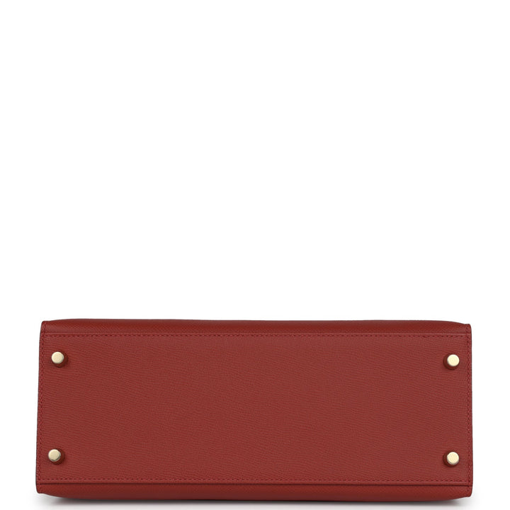 Hermes Kelly Sellier 28 Rouge Venitien Epsom Gold Hardware