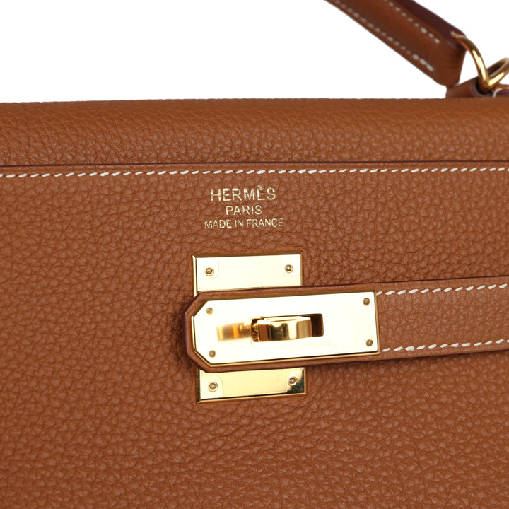 Hermes Kelly Retourne 35 Gold Togo Gold Hardware