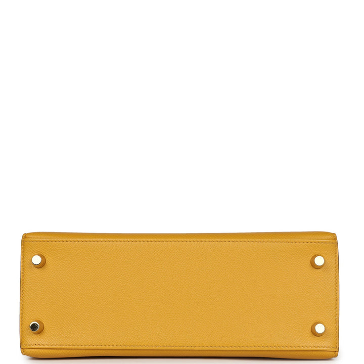 Hermes Kelly Sellier 25 Jaune Ambre Epsom Gold Hardware