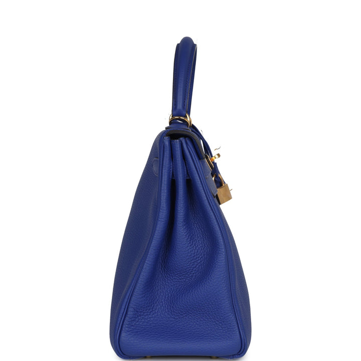 New Hermes Kelly Retourne 32 Bleu Electric Togo Gold Hardware