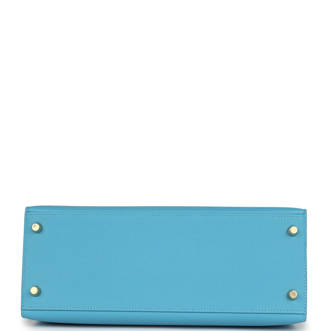 Hermes Kelly Sellier 28 Bleu du Nord Epsom Gold Hardware