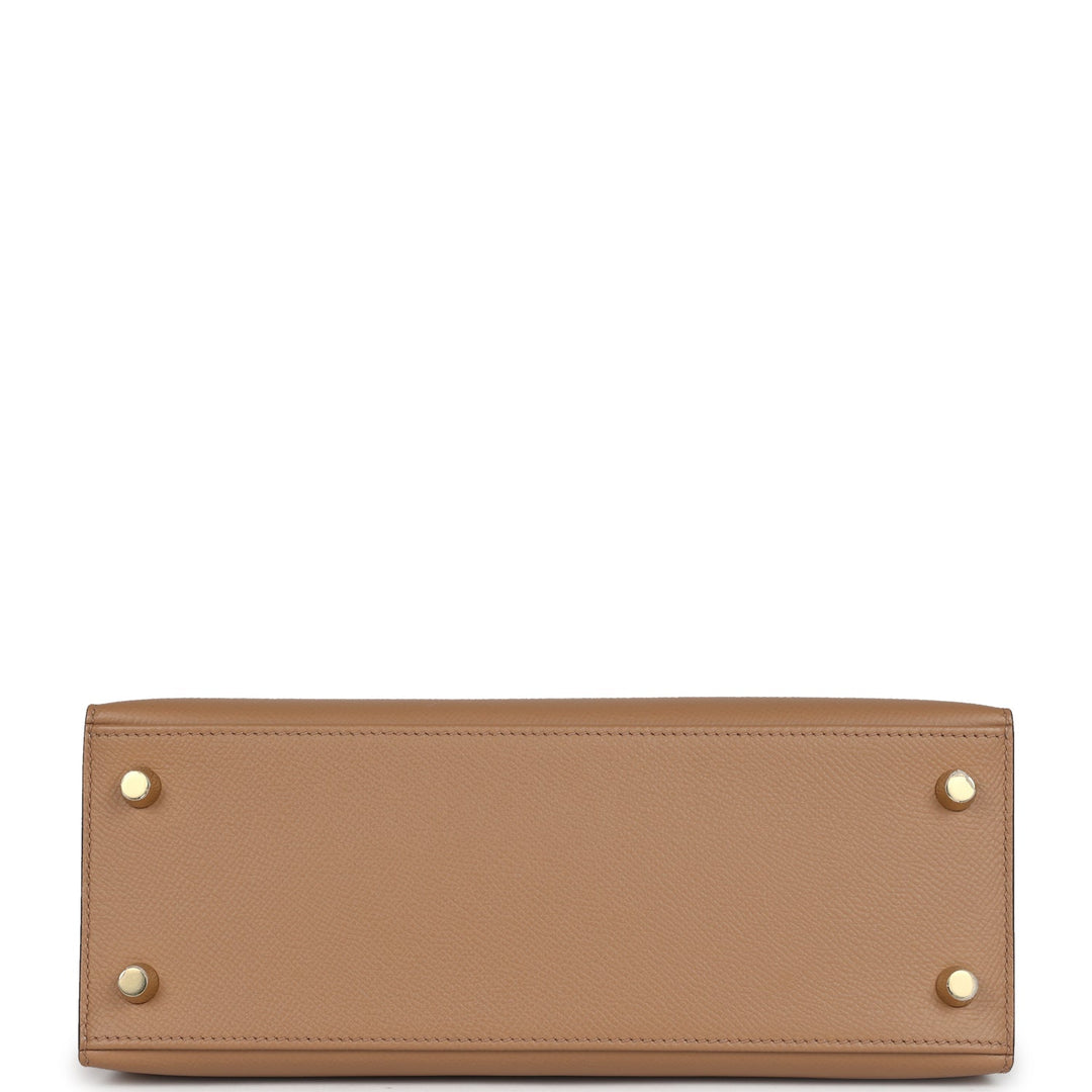Hermes Kelly Sellier 25 Chai Epsom Gold Hardware