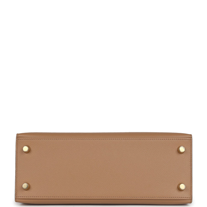 Hermes Kelly Sellier 25 Chai Epsom Gold Hardware