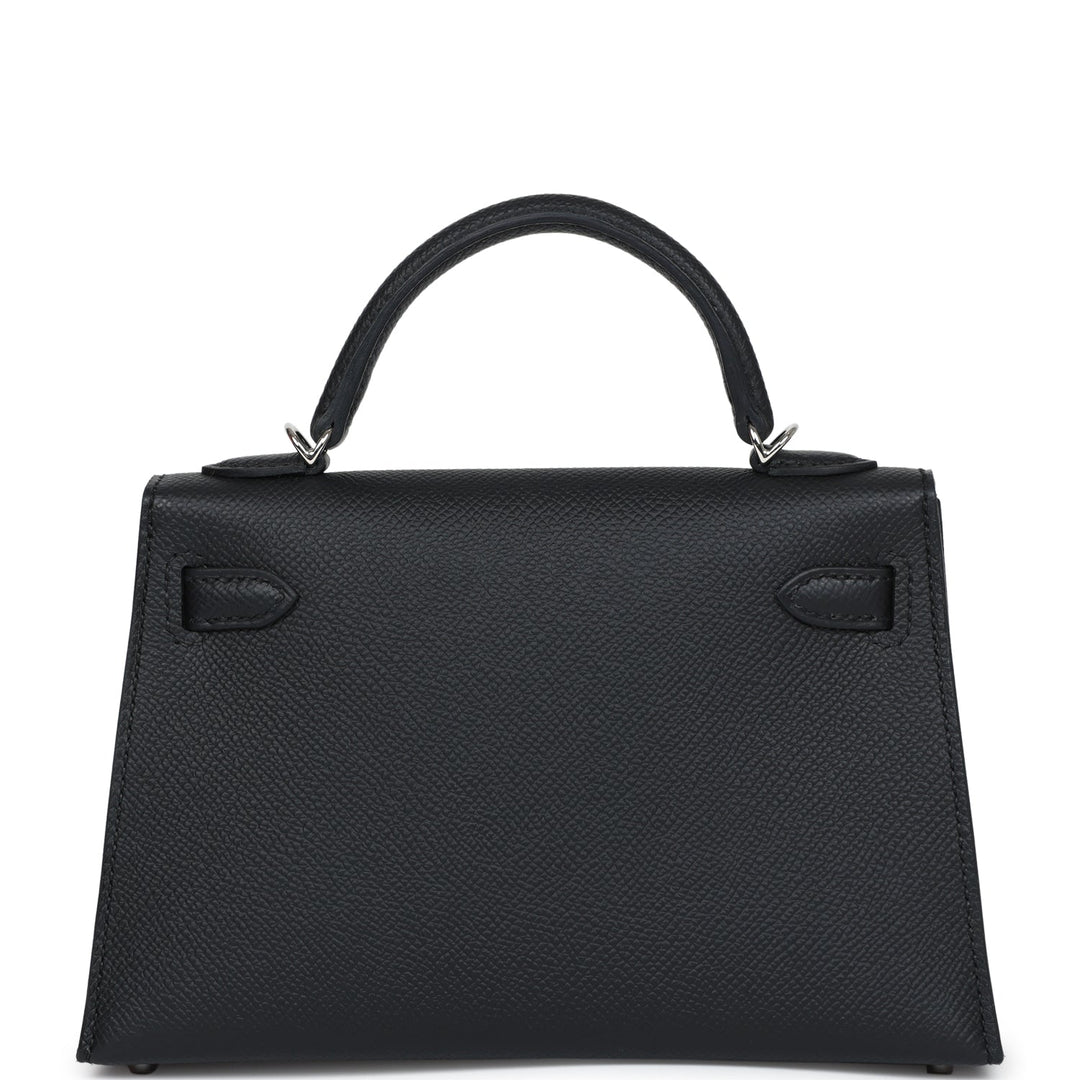 Hermes Kelly Sellier 20 Black Epsom Palladium Hardware