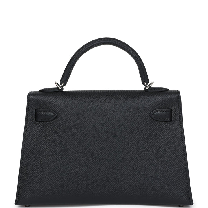 Hermes Kelly Sellier 20 Black Epsom Palladium Hardware
