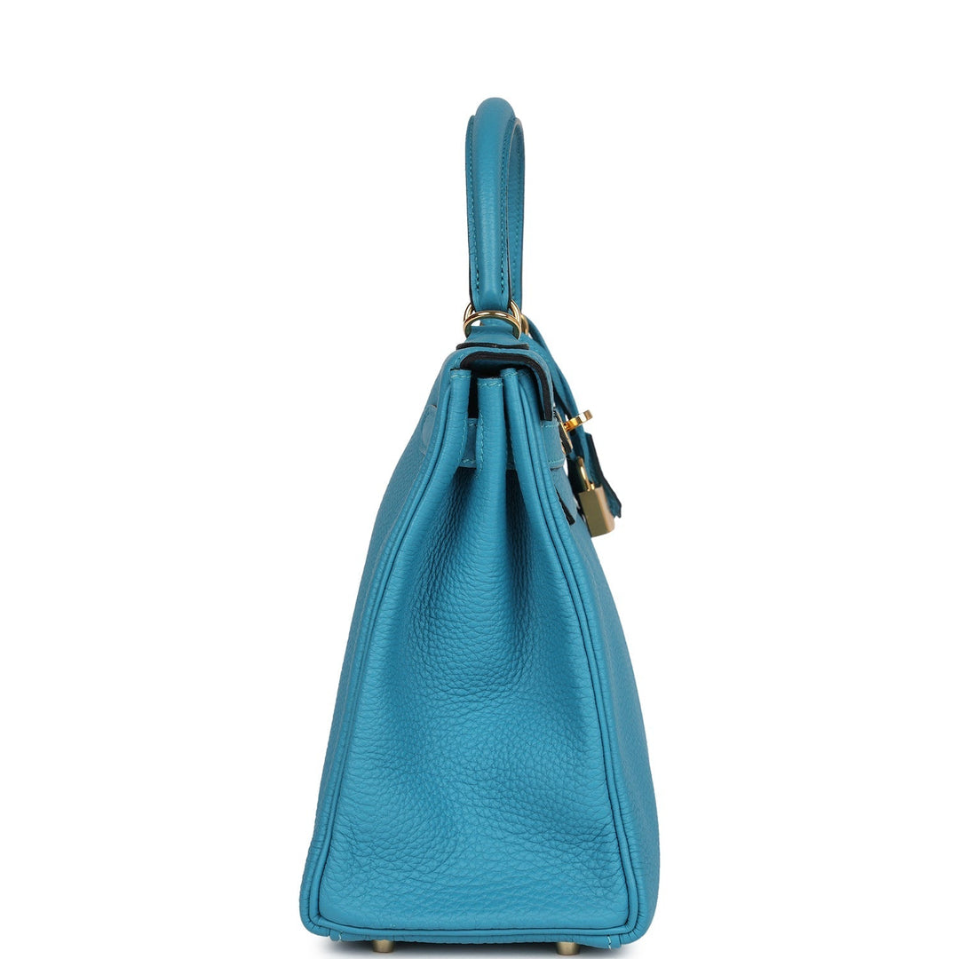 New Hermes Kelly Retourne 28 Turquoise Togo Gold Hardware