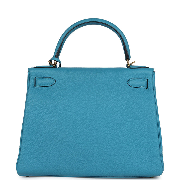 New Hermes Kelly Retourne 28 Turquoise Togo Gold Hardware