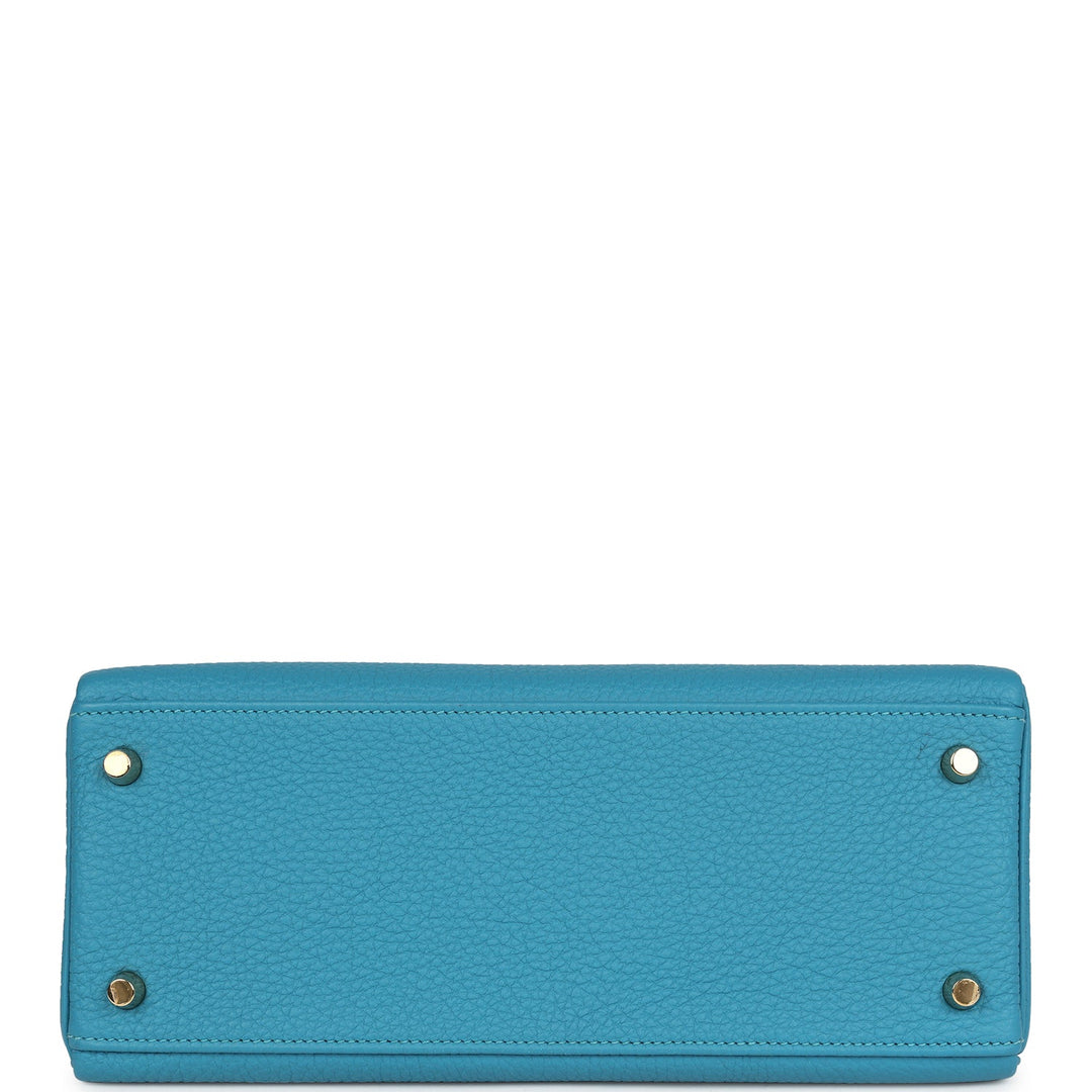 New Hermes Kelly Retourne 28 Turquoise Togo Gold Hardware