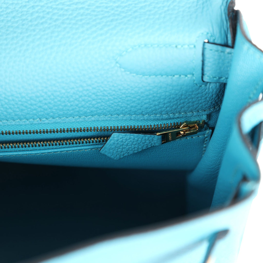 New Hermes Kelly Retourne 28 Turquoise Togo Gold Hardware