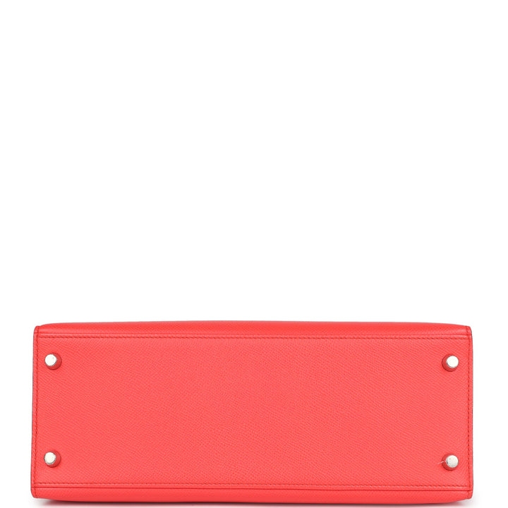 Hermes Kelly Sellier 28 Rose Texas Epsom Palladium Hardware