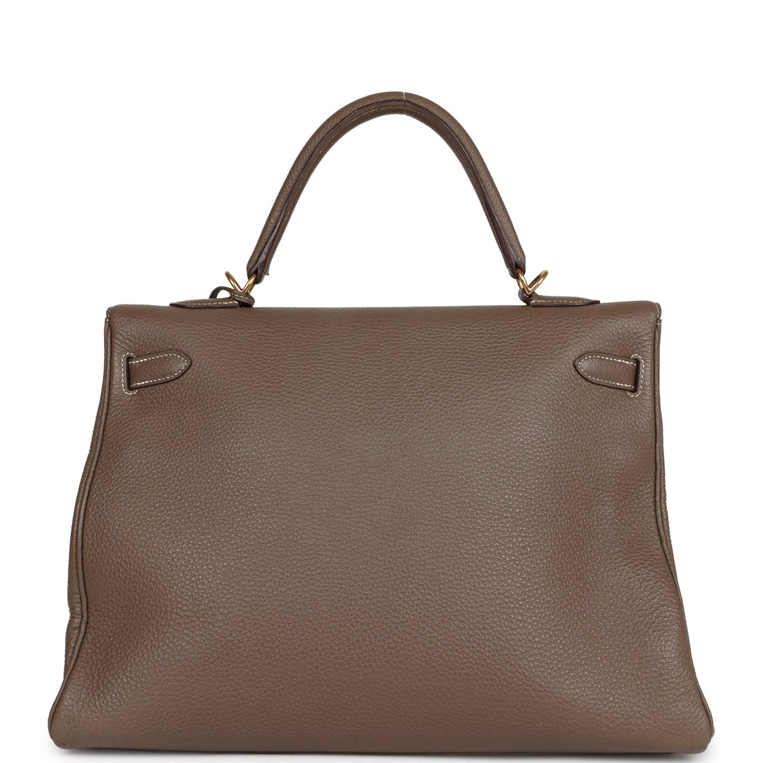 Hermes Kelly Retourne 35 Etoupe Togo Gold Hardware