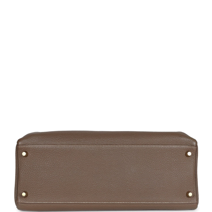 Hermes Kelly Retourne 35 Etoupe Togo Gold Hardware
