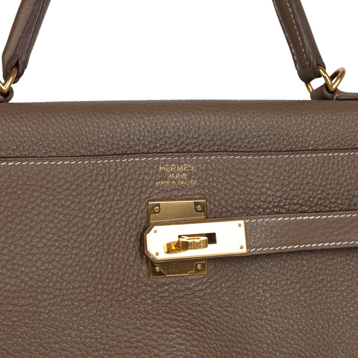 Hermes Kelly Retourne 35 Etoupe Togo Gold Hardware