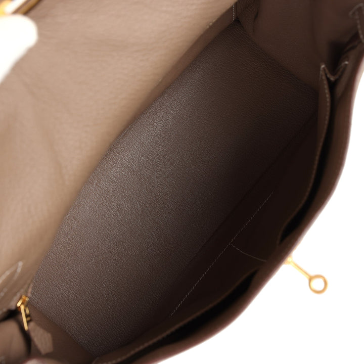 Hermes Kelly Retourne 35 Etoupe Togo Gold Hardware
