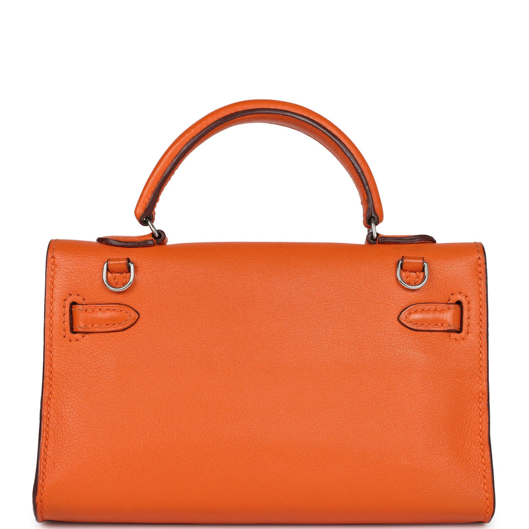 New Hermes Micro Kelly 15 Orange Swift Palladium Hardware