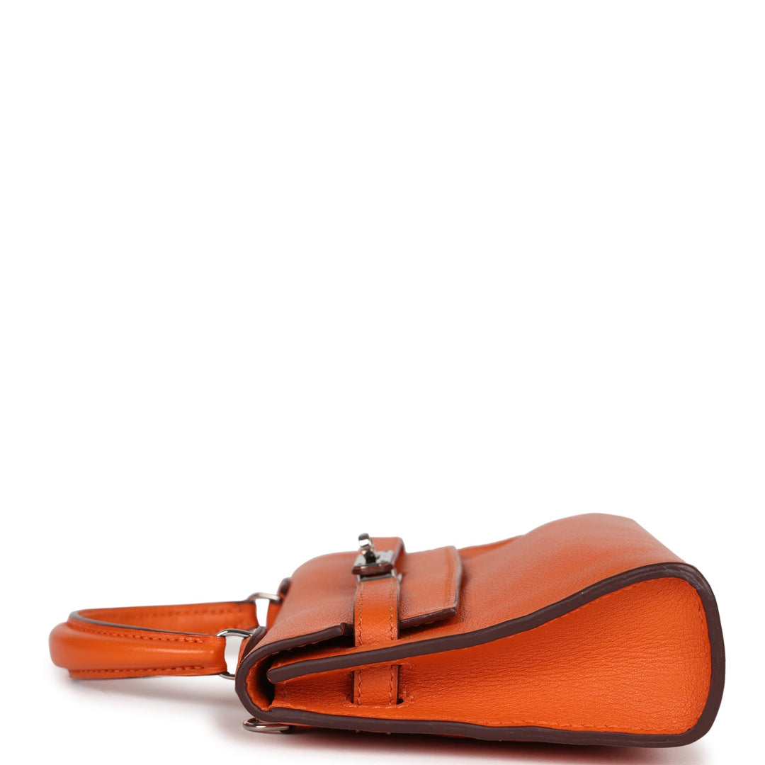 New Hermes Micro Kelly 15 Orange Swift Palladium Hardware