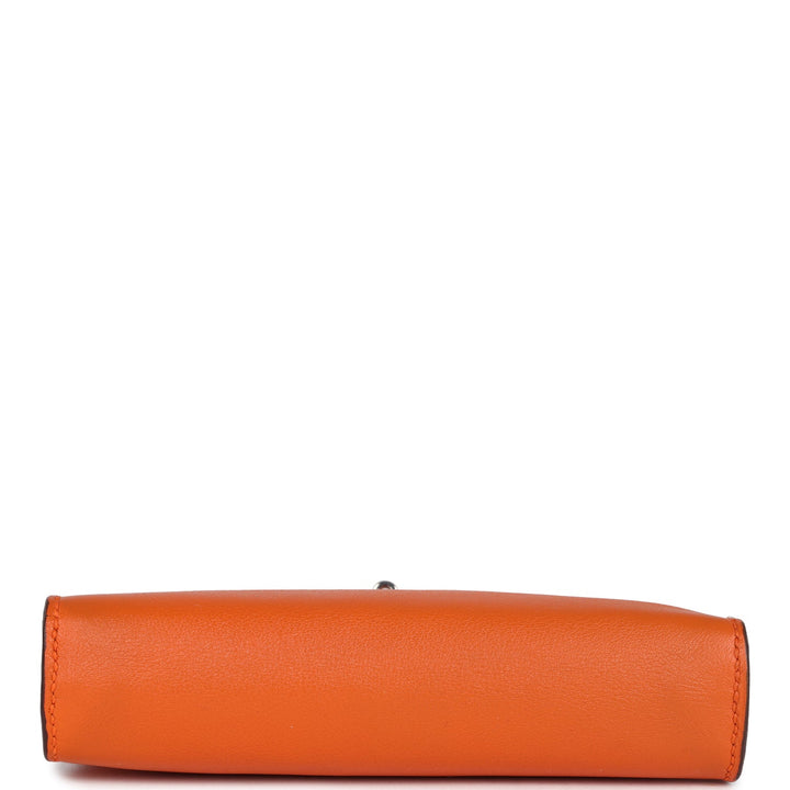 New Hermes Micro Kelly 15 Orange Swift Palladium Hardware