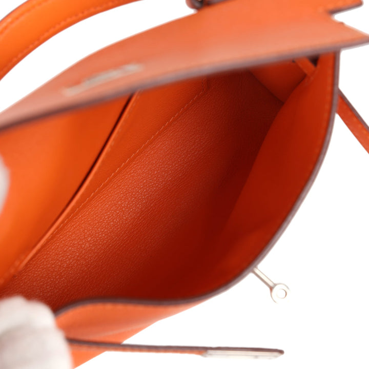 New Hermes Micro Kelly 15 Orange Swift Palladium Hardware