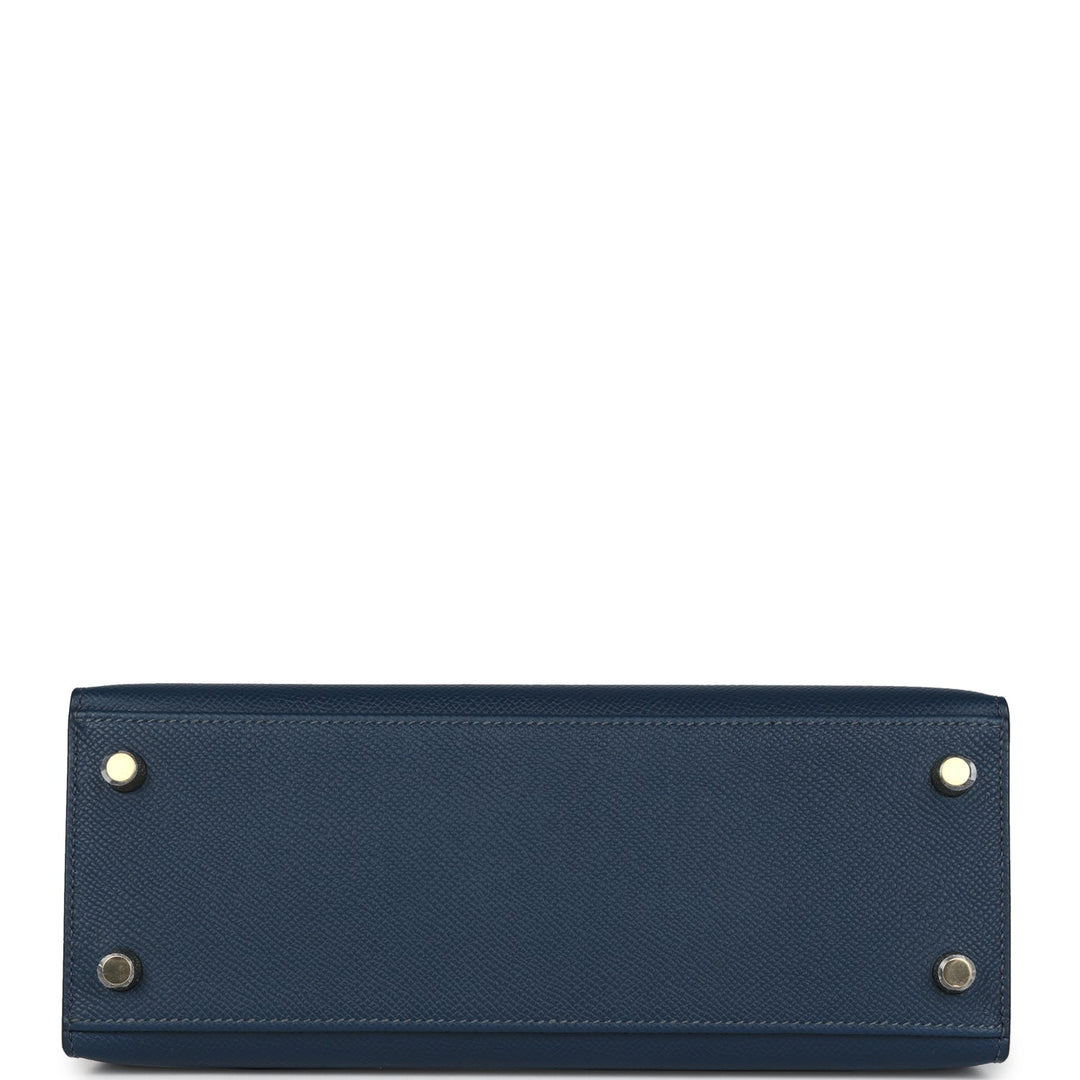 Hermes Kelly Sellier 25 Bleu De Prusse Epsom Gold Hardware