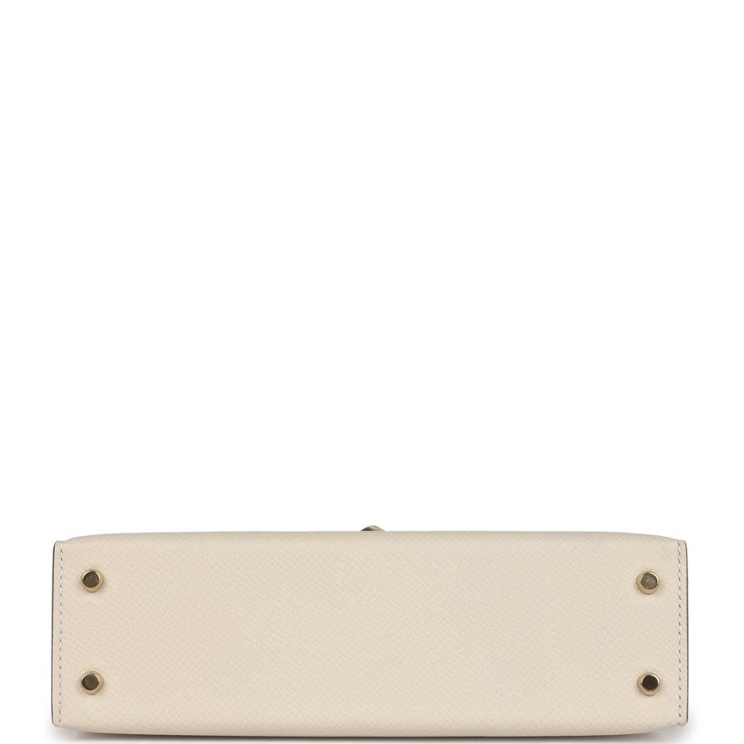 Hermes Kelly Sellier 20 Craie Epsom Permabrass Hardware