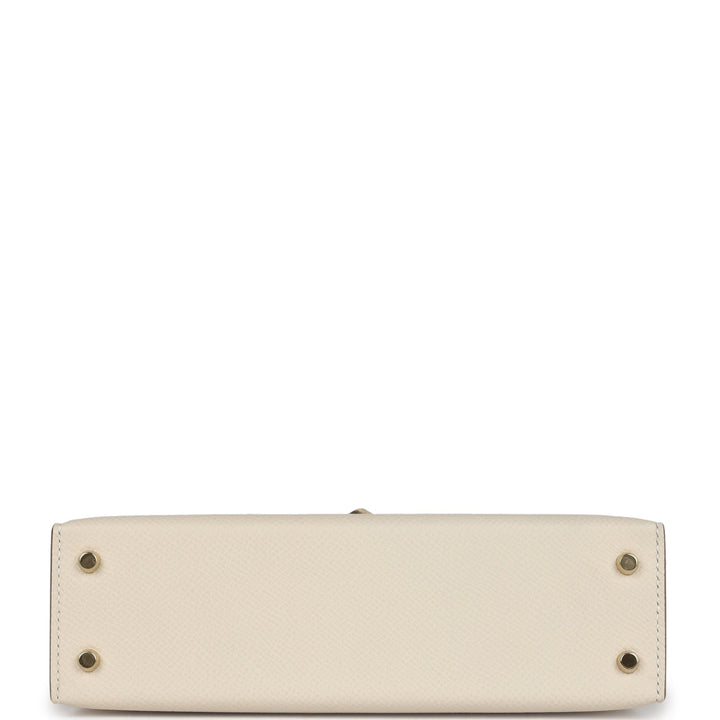 Hermes Kelly Sellier 20 Craie Epsom Permabrass Hardware