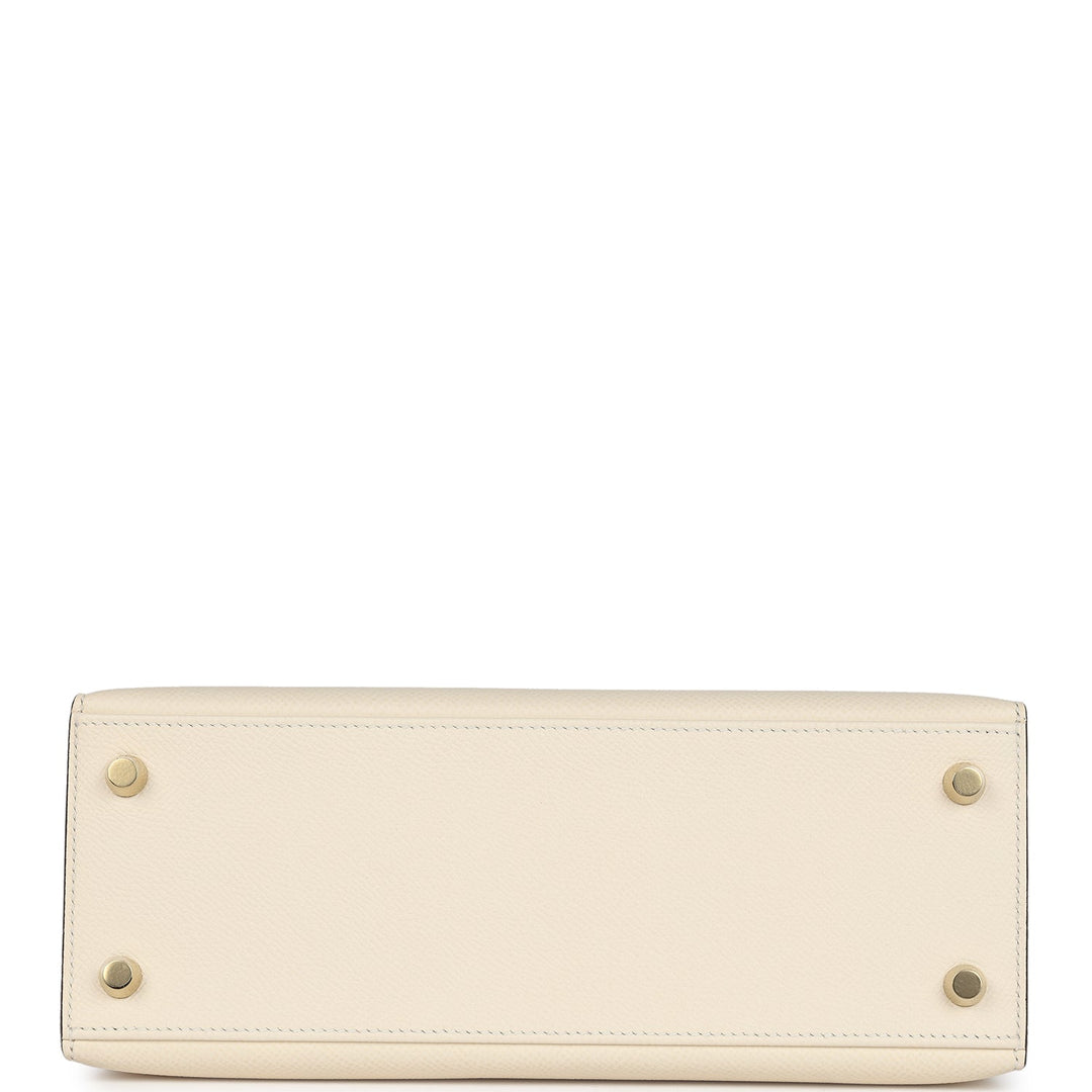 New Hermes Kelly Sellier 25 Nata Epsom Gold Hardware