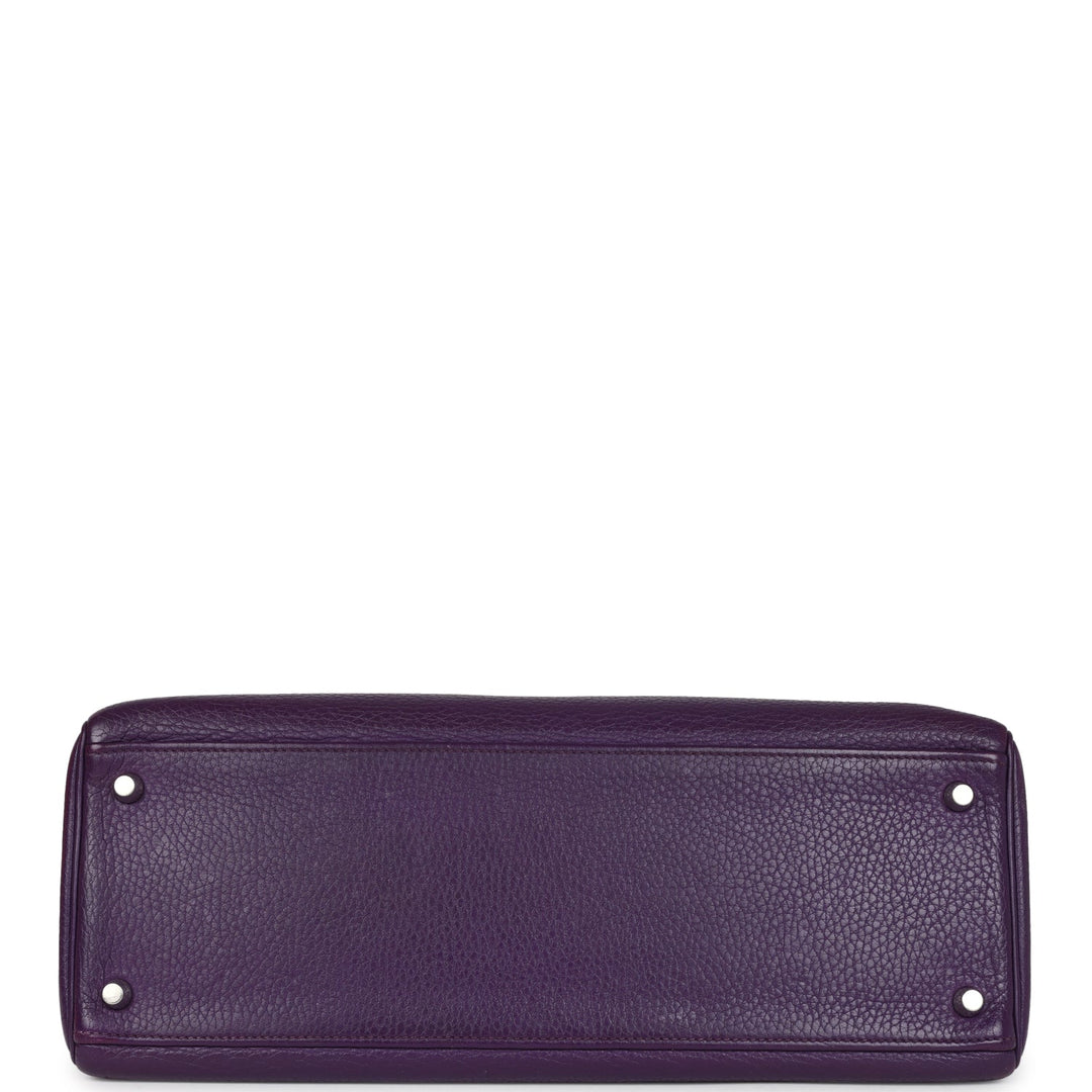 New Hermes Kelly Retourne 35 Ultraviolet Clemence Palladium Hardware