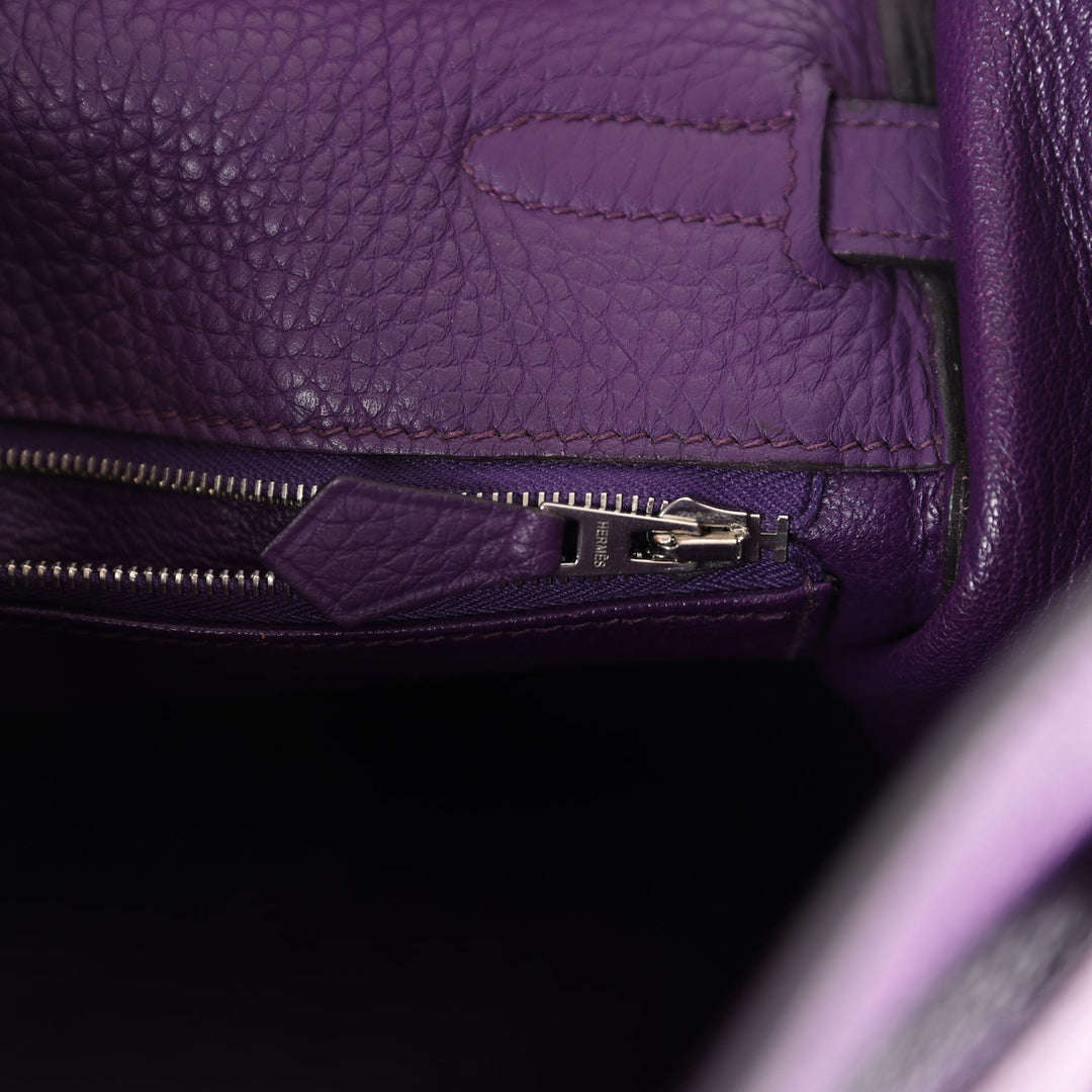 New Hermes Kelly Retourne 35 Ultraviolet Clemence Palladium Hardware