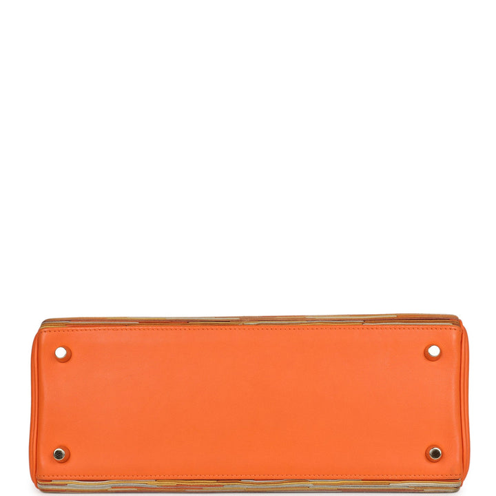 New Hermes Kelly Retourne 28 Vibrato Orange Evercalf Gold Hardware
