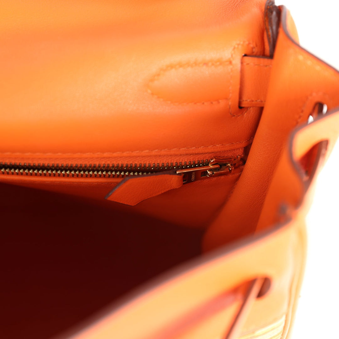 New Hermes Kelly Retourne 28 Vibrato Orange Evercalf Gold Hardware