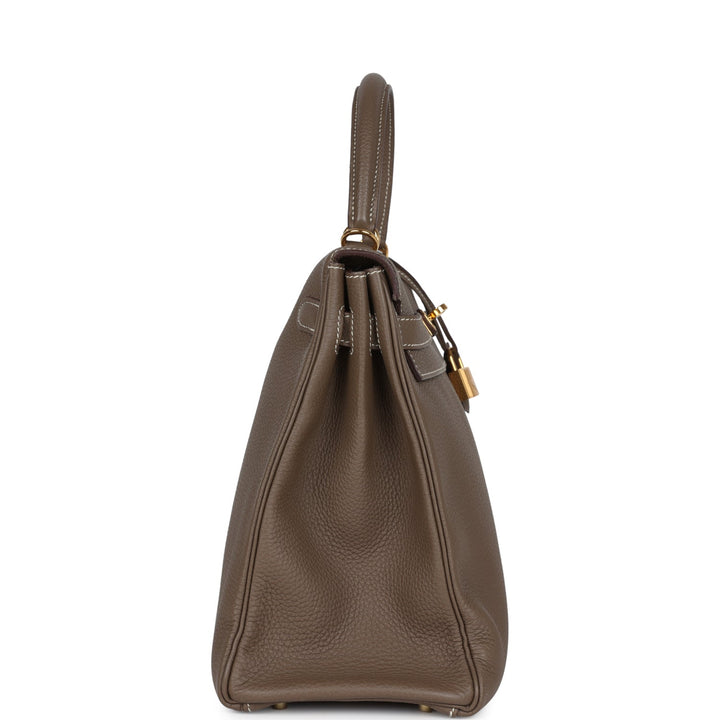 New Hermes Kelly Retourne 35 Etoupe Togo Gold Hardware