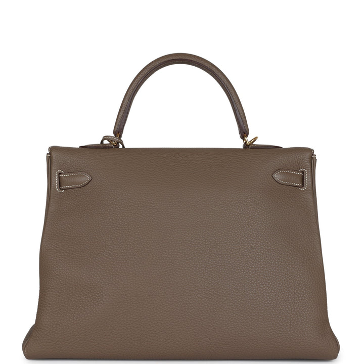 New Hermes Kelly Retourne 35 Etoupe Togo Gold Hardware