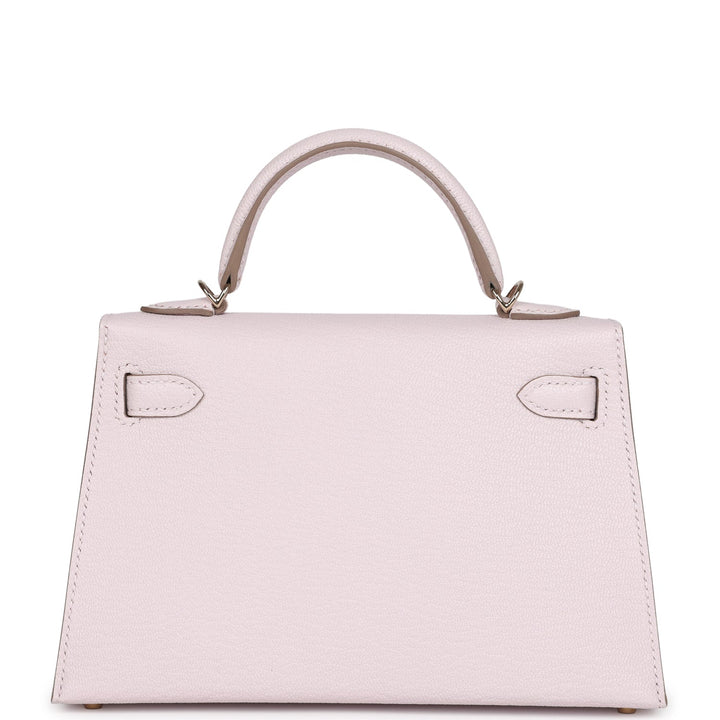 Hermes Special Order (HSS) Kelly Sellier 20 Mauve Pale Verso Chevre Mysore Permabrass Hardware