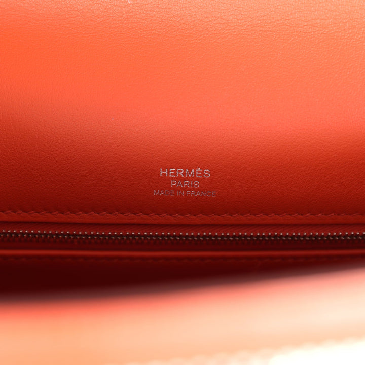 Hermes Quadrille Kelly Sellier 28 Brique Toile and Terre Battue Swift Palladium Hardware