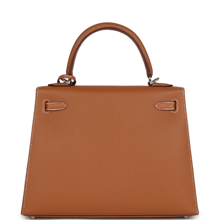 Hermes Kelly Sellier 25 Gold Epsom Palladium Hardware