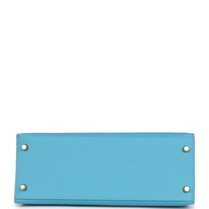 Hermes Kelly Sellier 28 Bleu du Nord Epsom Gold Hardware