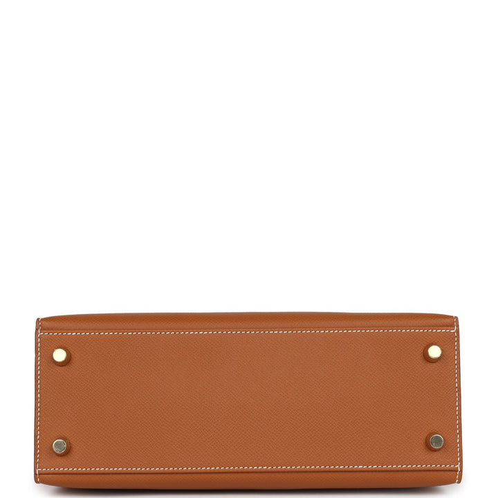 Hermes Kelly Sellier 25 Gold Epsom Gold Hardware