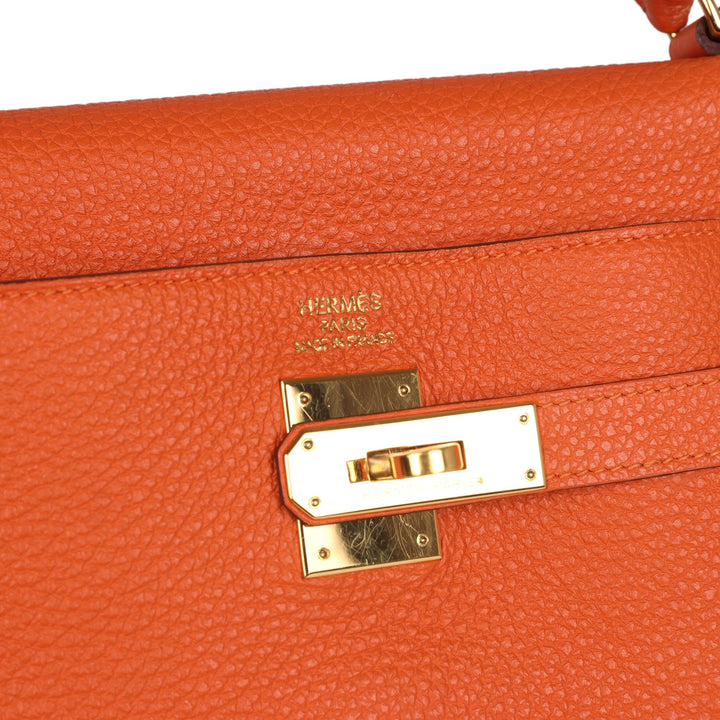 New Hermes Kelly Retourne 35 Orange Togo Gold Hardware