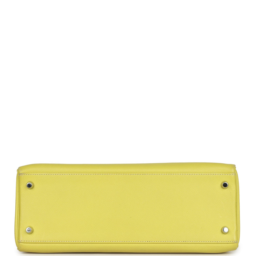 New Hermes Kelly Retourne 32 Lime Candy Epsom Palladium Hardware