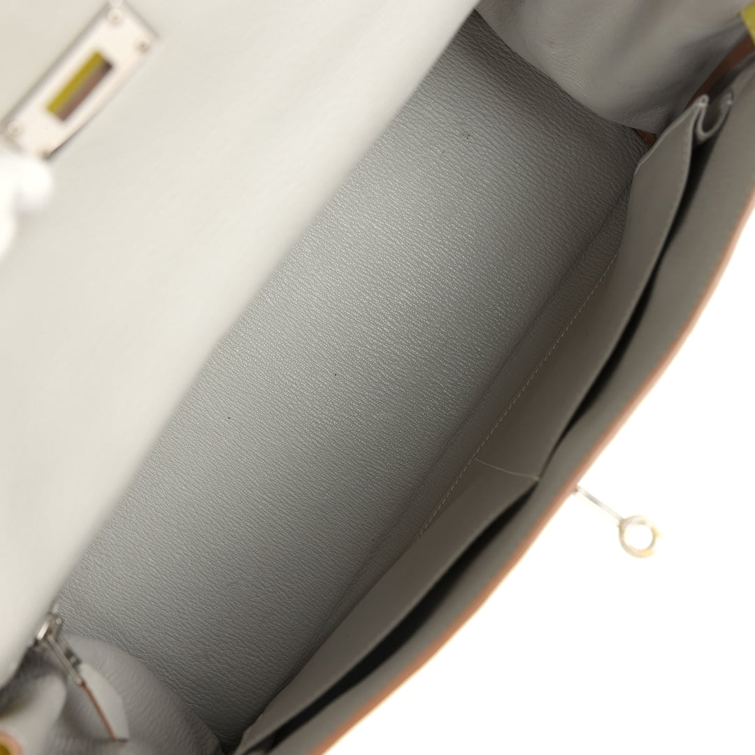 New Hermes Kelly Retourne 32 Lime Candy Epsom Palladium Hardware