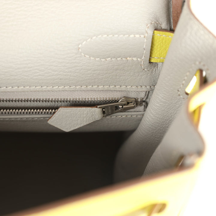 New Hermes Kelly Retourne 32 Lime Candy Epsom Palladium Hardware