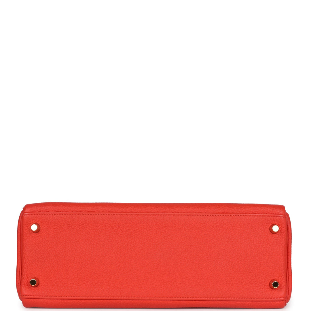 New Hermes Kelly Retourne 32 Capucine Togo Gold Hardware