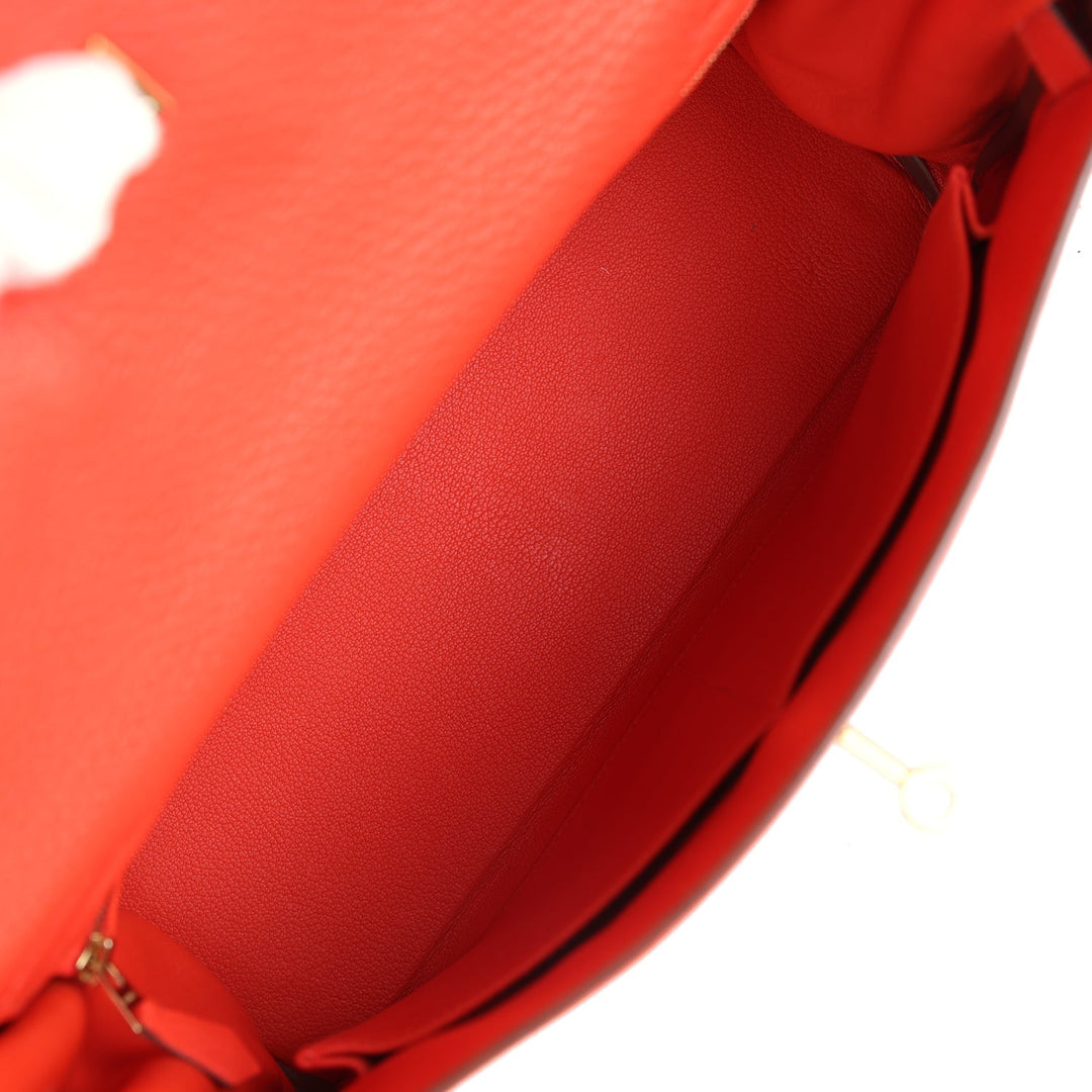 New Hermes Kelly Retourne 32 Capucine Togo Gold Hardware