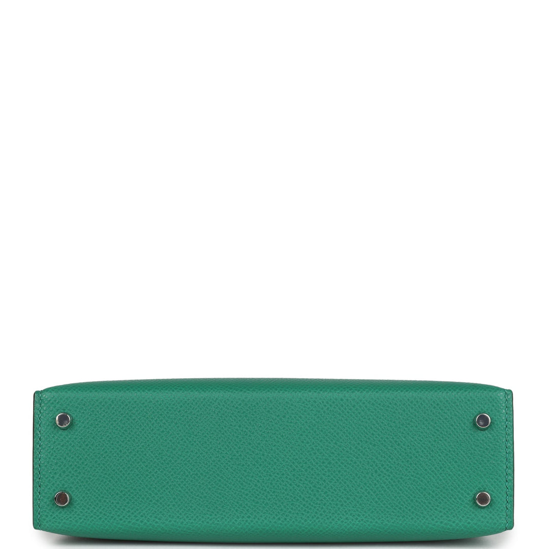 Hermes Kelly Sellier 20 Vert Vertigo Epsom Palladium Hardware