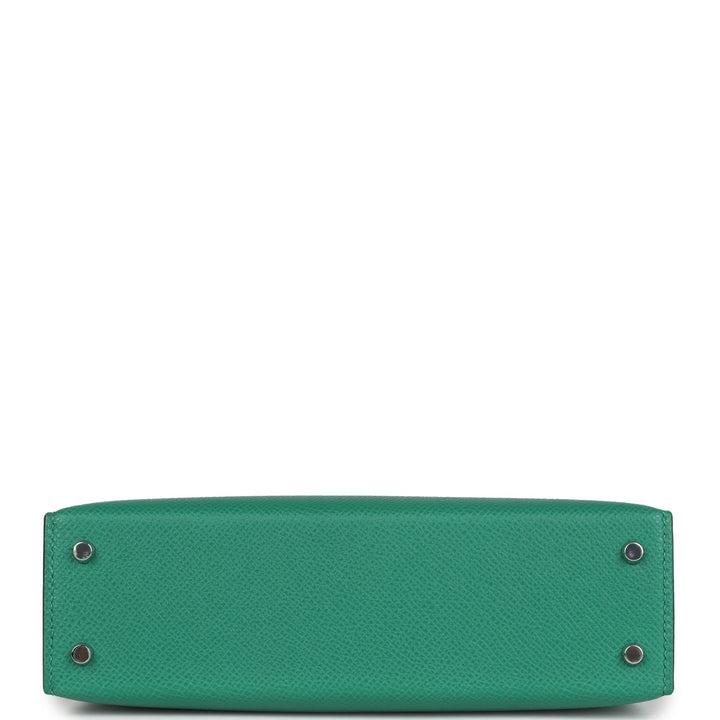 Hermes Kelly Sellier 20 Vert Vertigo Epsom Palladium Hardware
