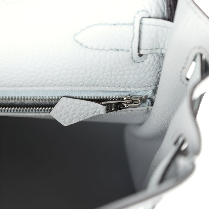 Hermes Kelly Retourne 28 Bleu Pale Clemence Palladium Hardware