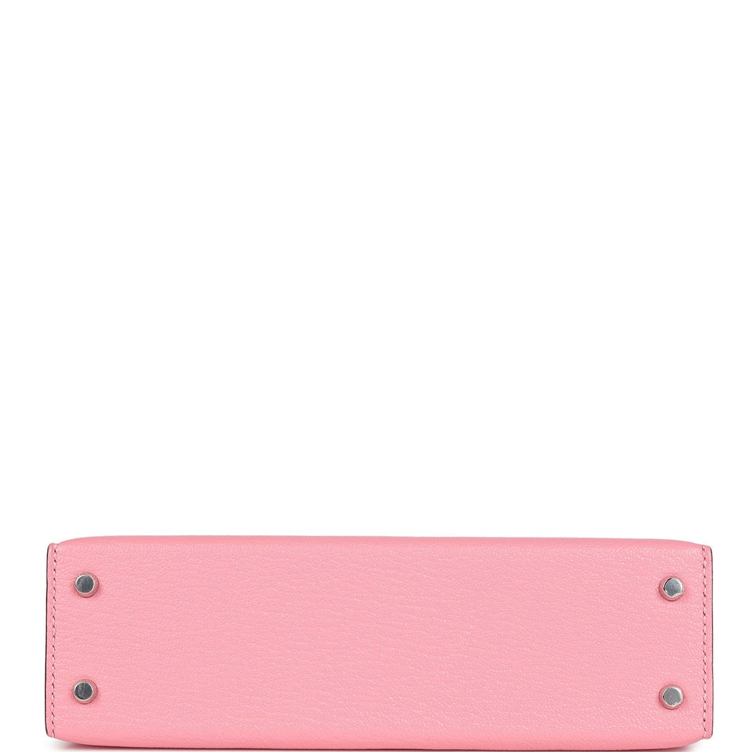 Hermes Kelly Sellier 20 Rose Confetti Verso Chèvre Palladium Hardware