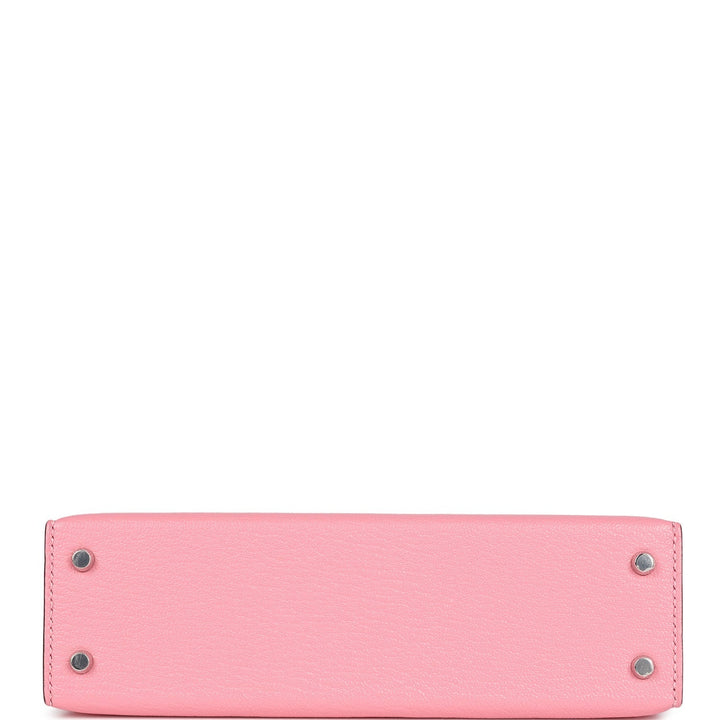 Hermes Kelly Sellier 20 Rose Confetti Verso Chèvre Palladium Hardware