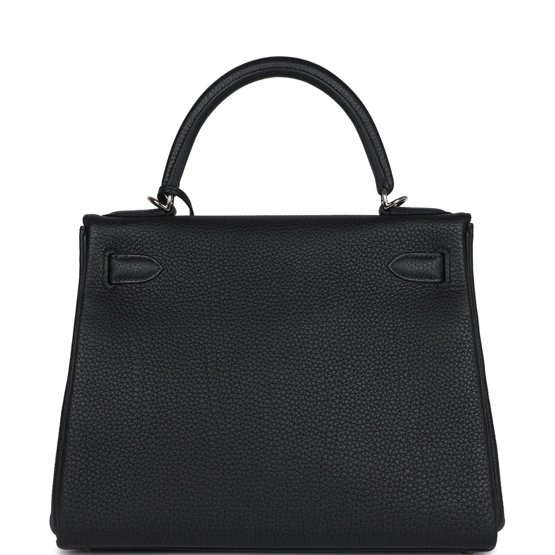 New Hermes Kelly Retourne 28 Black Togo Palladium Hardware